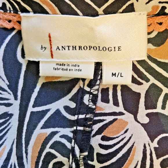 Anthropologie Elegant Black & Tan Patterned Women's Kaftan-Size M/L - Picture 14 of 17